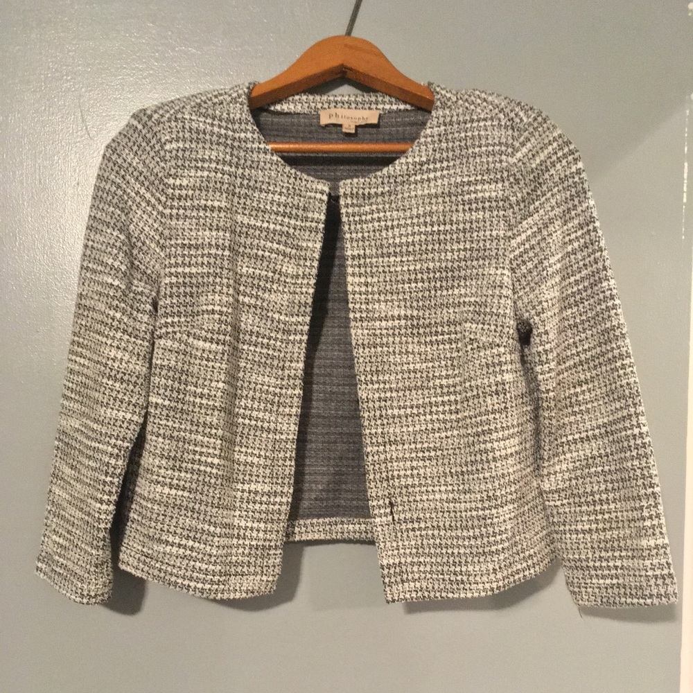 Philosophy Gray Tweed Blazer, size S